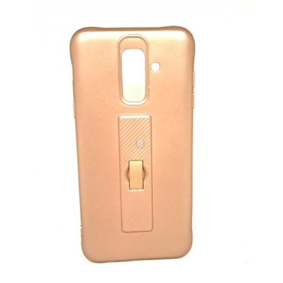 CAPA DE SILICONE MOTOMO COM ANEL DE DEDO PARA SAMSUNG A6 PLUS 2018 DOURADO